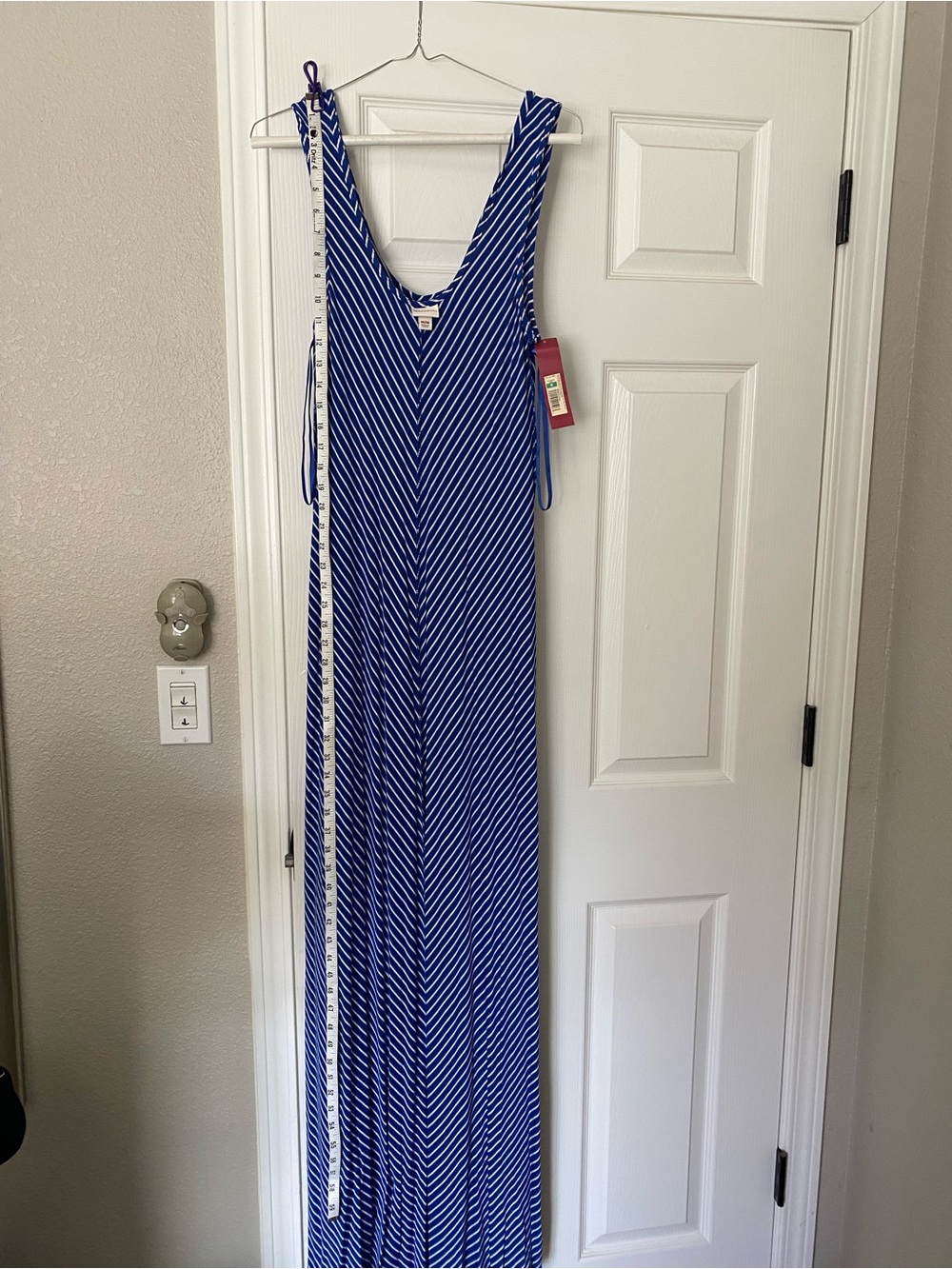 Blue Striped Maxi Dress - Lightweight V-Neck Summer Dress